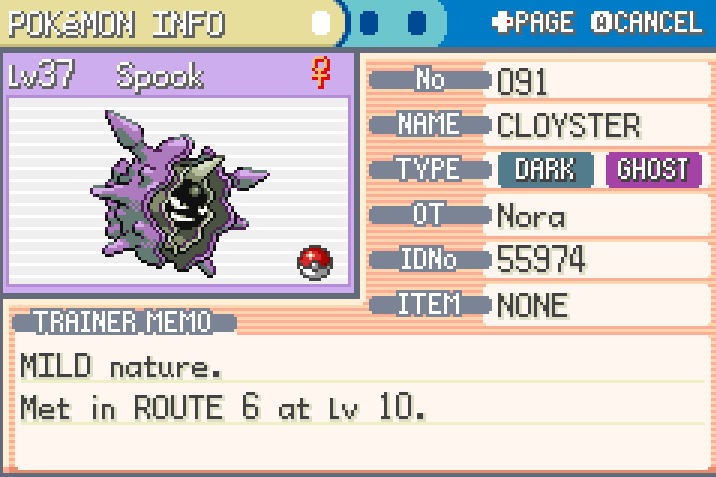 Pokemon Colors GBA - Cloyster
