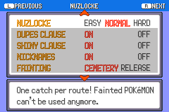 Pokemon Heart & Soul - Challenge Menu